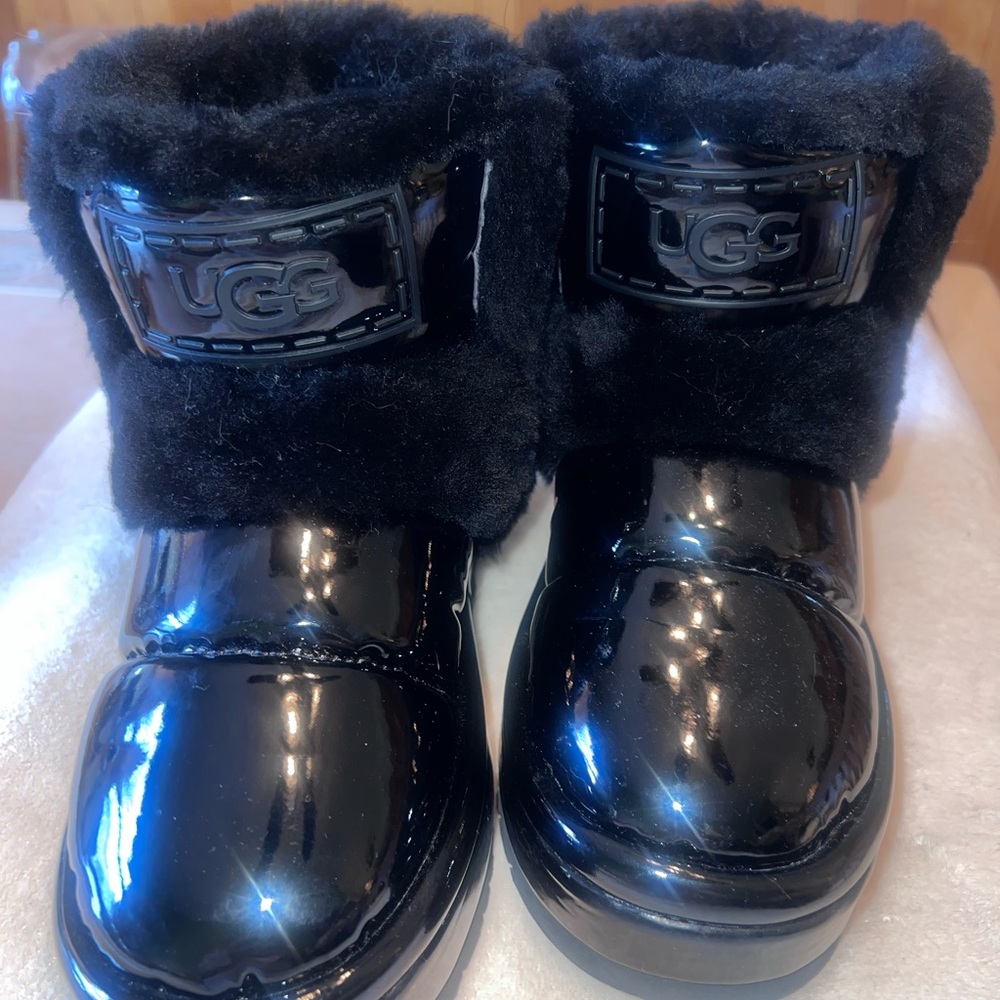 UGG Black Boots with Textured Sole